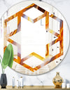 Fire With Rrystals - Modern Round or Oval Wall Mirror - Hexagon Star