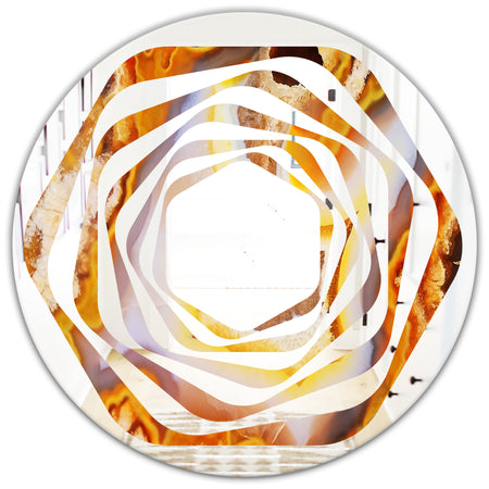 Fire With Rrystals - Modern Round or Oval Wall Mirror - Whirl