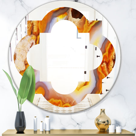 Fire With Rrystals - Modern Round or Oval Wall Mirror - Quatrefoil
