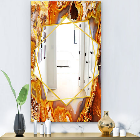 Fire With Rrystals - Modern Mirror - Frameless Wall Mirror