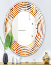 Fire With Rrystals - Modern Round or Oval Wall Mirror - Wave