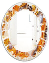 Fire With Rrystals - Modern Round or Oval Wall Mirror - Leaves
