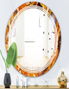 Fire With Rrystals - Modern Round or Oval Wall Mirror - Triple C