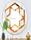 Fire With Rrystals - Modern Round or Oval Wall Mirror - Hexagon Star