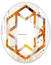 Fire With Rrystals - Modern Round or Oval Wall Mirror - Hexagon Star