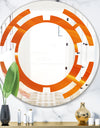 Brown agate in Wave pattern - Modern Round or Oval Wall Mirror - Space