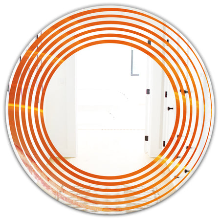 Brown agate in Wave pattern - Modern Round or Oval Wall Mirror - Wave