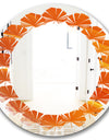 Brown agate in Wave pattern - Modern Round or Oval Wall Mirror - Leaves
