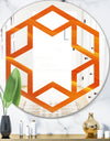 Brown agate in Wave pattern - Modern Round or Oval Wall Mirror - Hexagon Star