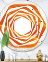 Brown agate in Wave pattern - Modern Round or Oval Wall Mirror - Whirl