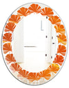 Brown agate in Wave pattern - Modern Round or Oval Wall Mirror - Leaves