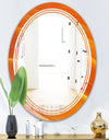 Brown agate in Wave pattern - Modern Round or Oval Wall Mirror - Triple C