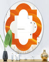Brown agate in Wave pattern - Modern Round or Oval Wall Mirror - Quatrefoil