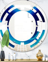 Blue Slice agate crystal - Modern Round or Oval Wall Mirror - Space