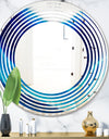 Blue Slice agate crystal - Modern Round or Oval Wall Mirror - Wave