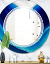 Blue Slice agate crystal - Modern Round or Oval Wall Mirror - Triple C