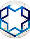 Blue Slice agate crystal - Modern Round or Oval Wall Mirror - Hexagon Star