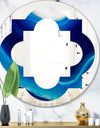 Blue Slice agate crystal - Modern Round or Oval Wall Mirror - Quatrefoil