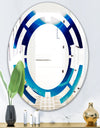 Blue Slice agate crystal - Modern Round or Oval Wall Mirror - Space