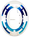 Blue Slice agate crystal - Modern Round or Oval Wall Mirror - Space