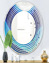 Blue Slice agate crystal - Modern Round or Oval Wall Mirror - Wave