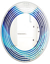 Blue Slice agate crystal - Modern Round or Oval Wall Mirror - Wave