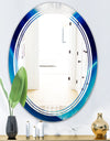 Blue Slice agate crystal - Modern Round or Oval Wall Mirror - Triple C