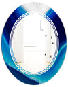 Blue Slice agate crystal - Modern Round or Oval Wall Mirror - Triple C