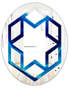 Blue Slice agate crystal - Modern Round or Oval Wall Mirror - Hexagon Star