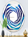 Blue Slice agate crystal - Modern Round or Oval Wall Mirror - Whirl