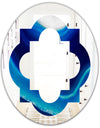 Blue Slice agate crystal - Modern Round or Oval Wall Mirror - Quatrefoil