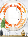 Kazakhstan Red agate macro - Modern Round or Oval Wall Mirror - Space