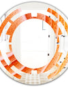 Kazakhstan Red agate macro - Modern Round or Oval Wall Mirror - Space