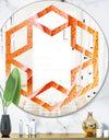 Kazakhstan Red agate macro - Modern Round or Oval Wall Mirror - Hexagon Star