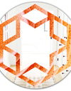 Kazakhstan Red agate macro - Modern Round or Oval Wall Mirror - Hexagon Star