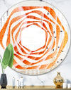 Kazakhstan Red agate macro - Modern Round or Oval Wall Mirror - Whirl