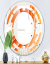 Kazakhstan Red agate macro - Modern Round or Oval Wall Mirror - Space