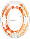 Kazakhstan Red agate macro - Modern Round or Oval Wall Mirror - Space
