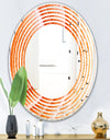 Kazakhstan Red agate macro - Modern Round or Oval Wall Mirror - Wave