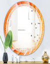 Kazakhstan Red agate macro - Modern Round or Oval Wall Mirror - Triple C