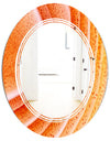 Kazakhstan Red agate macro - Modern Round or Oval Wall Mirror - Triple C