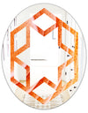 Kazakhstan Red agate macro - Modern Round or Oval Wall Mirror - Hexagon Star