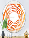 Kazakhstan Red agate macro - Modern Round or Oval Wall Mirror - Whirl