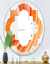 Kazakhstan Red agate macro - Modern Round or Oval Wall Mirror - Quatrefoil