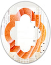 Kazakhstan Red agate macro - Modern Round or Oval Wall Mirror - Quatrefoil