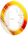 Kazakhstan Brown agate macro - Modern Round or Oval Wall Mirror - Triple C