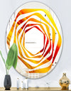 Kazakhstan Brown agate macro - Modern Round or Oval Wall Mirror - Whirl