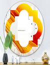 Kazakhstan Brown agate macro - Modern Round or Oval Wall Mirror - Quatrefoil