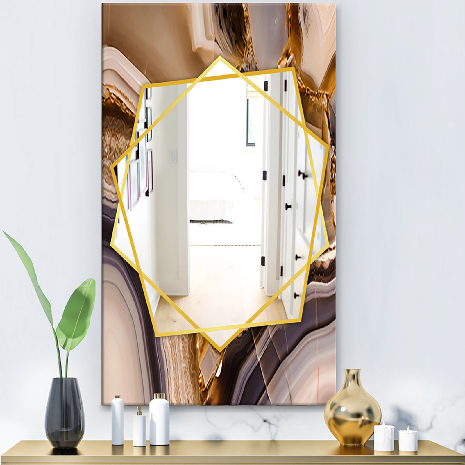 Piece Of Polished Agate Texture - Modern Mirror - Frameless Contemporary Wall Mirror