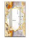 Natural Brown Agate With Macro Crystals - Modern Mirror - Frameless Contemporary Wall Mirror